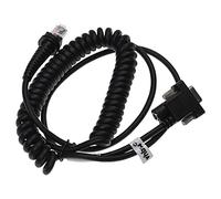 vhbw Cable de Datos RJ45 (m) a Clavija (h) RS232 Compatible con Datalogic Touch 90, 65 Pro escáner de código Barras - Cable Espiral, 3 m Negro