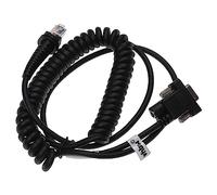 vhbw Cable de Datos RJ45 (m) a RS232 (m) Compatible con Datalogic Touch 90 escáner de código Barras - Cable Espiral, 3 m, Negro