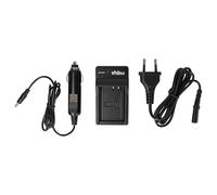 vhbw Cargador Compatible con Canon LP-E10, LC-E10E cámara videocámara/batería + Adaptador Coche + LED