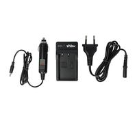 vhbw Cargador Compatible con Olympus BLS-5, BLS50, BLS-50, PS-BLS1, PS-BLS5 batería de cámara - Soporte + Adaptador Coche, Indicadores de Carga LED