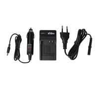 vhbw Cargador Compatible con Panasonic Lumix DMC-TZ4, DMC-TZ2, DMC-TZ3 cámara videocámara/batería + Adaptador Coche + indicador Carga, 4,2 V