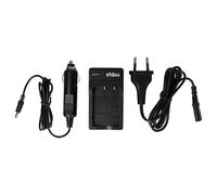 vhbw Cargador Compatible con Rollei Movieline SD10 cámara videocámara/batería + Adaptador Coche + LED
