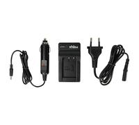 vhbw Cargador Compatible con Sony Cybershot DSC-HX80, DSC-HX60V, DSC-HX90 cámara videocámara/batería + Adaptador Coche + indicador Carga