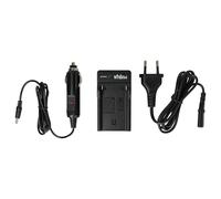 vhbw Cargador Compatible con Sony DCR-TRV330E, DCR-TRV33K, DCR-TRV33E cámara videocámara/batería + Adaptador Coche + indicador Carga, 8,4 V