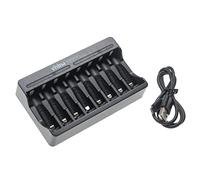 vhbw Cargador de 8 baterías Compatible con baterías Recargables AA/AAA, Pila, batería Li-Ion - Cargador Micro USB