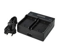 vhbw Cargador Dual Compatible con Canon LP-E6NH, LP-E6N, LP-E6, LC-E6E cámara videocámara/batería + LED