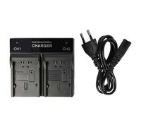 vhbw Cargador Dual Compatible con Panasonic VDR-D220, VDR-D250, VDR-D300, VDR-D310 cámara videocámara/batería - Cargador, indicador Carga