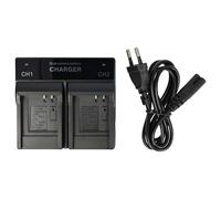 vhbw Cargador Dual Compatible con Ricoh DB-70, DB-60 cámara videocámara/batería - Cargador, indicador Carga