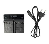 vhbw Cargador Dual Compatible con Sony Handycam DCR-SX21, DCR-SX21E batería de cámara - Soporte + Adaptador Coche