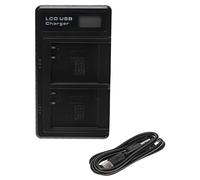 vhbw Cargador Dual USB Compatible con Panasonic Lumix DMC-GF3T, DMC-GF3R, DMC-GF5X, DMC-GF5, DMC-GF3W, DMC-GF3X cámara/batería