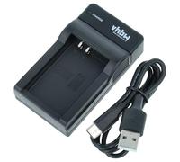 vhbw Cargador Micro-USB Compatible con Canon EOS M10, M, M2, M50, M200, 100D, Kiss X7, 100, M100 cámara videocámara/batería + Cable Micro-USB + LED