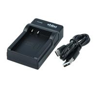 vhbw Cargador USB-C Compatible con Garmin E1GR, E2GR VIRB Elite, E1GR VIRB Elite, E2GR cámara videocámara/batería + Cable USB-C + LED