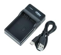 vhbw Cargador USB-C Compatible con Nikon D3400, D3500, D3300, D5100, D5200, D3100, D3200 cámara videocámara/batería + Cable USB-C + LED