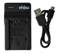 vhbw Cargador USB-C Compatible con Panasonic VW-VBT190, VW-VBT380, VW-VBY100 cámara videocámara/batería + Cable USB-C + indicador Carga
