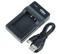 vhbw Cargador USB-C Compatible con Sony Camcorder HDR-CX240E, HDR-AS30V/B, HDR-AS50, HDR-AS30V cámara videocámara/batería + Cable USB-C + LED
