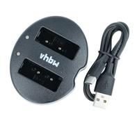 vhbw Cargador USB-C Dual reemplaza Olympus PSBLS1, PSBLS5, BLS-5, BLS-50 para cámara/batería + Cable USB-C + LED