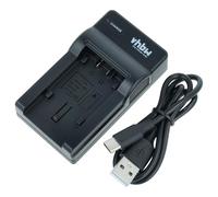 vhbw Cargador USB Compatible con Panasonic HC-VX989, HC-VX878, HC-V777, HC-VX870, HC-V720MGK cámara videocámara/batería + indicador Carga, 4,2 V