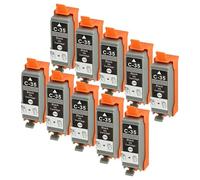 vhbw Cartucho de Tinta Negro Compatible con Canon Pixma IP110, IP100P, ip100, IP100v Impresora (Compatible, Pack de 10, 10 ml)