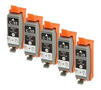 vhbw Cartucho de Tinta Negro Compatible con Canon Pixma IP110, IP100P, ip100, IP100v Impresora (Compatible, Pack de 5, 10 ml)