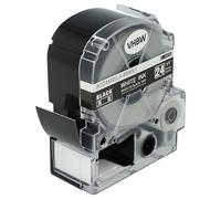 vhbw casete de cinta cartucho 24mm para Epson LabelWorks LW-1000P, LW-600P reemplaza LC-6BWV, SD24KW.