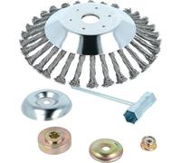 vhbw Cepillo para malas hierbas metal compatible con AL-KO BC301 herramienta de jardín, desbrozadora - con set de accesorios