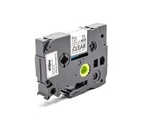 vhbw cinta de escritura compatible con Brother PT 1000, 1200, 1090, 1080, 1010, serie 1000 impresora etiquetas 8m x 9 mm negro a transparente