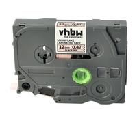 vhbw cinta de escritura compatible con Brother PT 1280VP, 1280VPS impresora etiquetas 8m x 12 mm negro a rosa (con copos de nieve blancos), laminado
