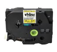 vhbw cinta de escritura compatible con Brother PT 9400, 9200, 9200PC, 9200DX impresora etiqueta 8m x 18 mm negro a amarillo, extra fuerte, laminado