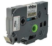 vhbw cinta de escritura compatible con Brother PT D200BW, D200DA, D200DR impresora etiquetas 4m x 12 mm negro a oro (geométrico), laminado