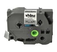 vhbw cinta de escritura compatible con Brother PT E550W, RL700S impresora etiquetas 8m x 24 mm negro a plateado mate, laminado