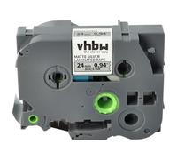 vhbw cinta de escritura compatible con Brother PT H 500 Li, P 700, RL 700 S, H 500 impresora etiqueta 8m x 24 mm negro a plateado mate