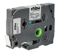 vhbw cinta de escritura compatible con Brother PT H101C, H101GB, H101, H100LB, H100R, H100P impresora etiquetas 4m x 12 mm negro a blanco, laminado