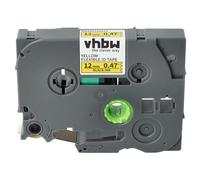vhbw cinta de escritura compatible con Brother PT P300BT, P700, R RL-700S, H75S, ST-5 impresora etiquetas 8m x 12 mm negro a amarillo, flexible