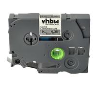 vhbw cinta de escritura compatible con Brother PT P900W, P950NW, P950W, P900, P900NW impresora etiquetas 8m x 9 mm negro a plata, laminado