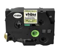 vhbw cinta de escritura compatible con Brother PT RL 700 S impresora etiquetas 8m x 18 mm negro a amarillo (brillo), laminado