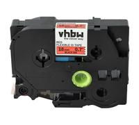 vhbw cinta de escritura compatible con Brother PT ST5, RL700S, P900W, P950W impresora etiquetas 8m x 18 mm negro a rojo, flexible, laminado