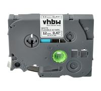 vhbw cinta de escritura compatible con Brother ST 1150, 1150DX, 5 impresora etiquetas 8m x 12 mm negro a blanco, flexible