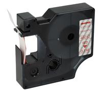 vhbw cinta de escritura compatible con Dymo 5000, 2000, 5500, 1000+, 1000, 4500, 3500 impresora etiquetas 7m x 12 mm rojo a transparente