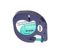 vhbw cinta de escritura compatible con Dymo LetraTag LT-100H | 2000, LT-100T, QX50, Plus LT-100H, 200B impresora etiqueta 4m x 12 mm negro a verde