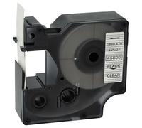 vhbw cinta de escritura compatible con Dymo LM640, 5000, 2000, 5500 impresora etiquetas 7m x 19 mm negro a transparente, plástico