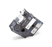 vhbw cinta de escritura compatible con Dymo Rhino 5000, 5200, 4200, 3000, 1000 impresora etiquetas 5,5m x 19 mm negro a transparente, poliéster