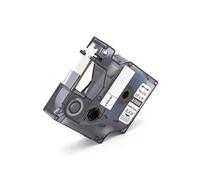 vhbw cinta de escritura compatible con Dymo Rhino 5000, 5200, 4200, 3000, 1000 impresora etiquetas 5,5m x 9 mm negro a transparente, poliéster