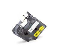vhbw cinta de escritura compatible con Dymo Rhino 6000, 5000, 5200, 4200, 3000, 1000 impresora etiquetas 3,5m x 12 mm negro a amarillo, nailon