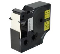 vhbw cinta de escritura compatible con Dymo Rhino 6000, 5000, 5200, 4200, 3000, 1000 impresora etiquetas 3,5m x 19 mm negro a amarillo, nailon