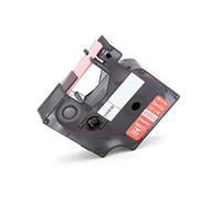vhbw cinta de escritura compatible con Dymo Rhino 6000, 5000, 5200, 4200, 3000, 1000 impresora etiquetas 5,5m x 12 mm blanco a rojo, vinilo