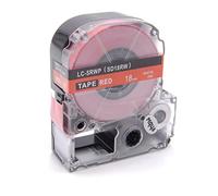 vhbw cinta de escritura compatible con Epson LabelWorks LW-1000P, LW-600P impresora etiquetas 8m x 18 mm blanco a rojo, plástico