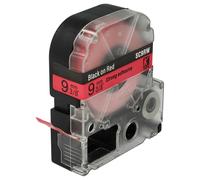 vhbw cinta de escritura compatible con Epson LabelWorks LW-1000P, LW-600P, LW-500, LW-400, LW-300 impresora etiquetas 8m x 9 mm negro a rojo