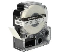 vhbw cinta de escritura compatible con Epson LabelWorks LW-600, LW-400 impresora etiqueta negro a blanco, casete de tubo termorretráctil, 11 mm