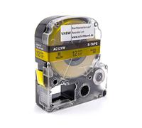 vhbw cinta de escritura compatible con Epson LabelWorks LW-700, OK200, LW-900P, OK720, OK300, OK500P impresora etiquetas 8m x 12 mm negro a amarillo