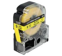 vhbw cinta de escritura compatible con Epson LabelWorks LW-700, OK200, LW-900P, OK720, OK300, OK500P impresora etiquetas 8m x 9 mm negro a amarillo